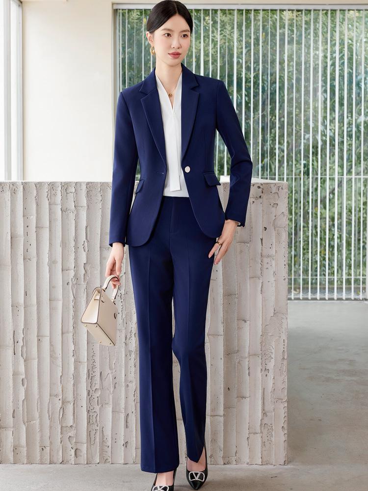 Women's Professional Suit Set: Formal Workwear for Spring and Autumn - High-End Pantsuit for Hotel Sales Managers