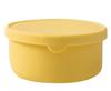 Silicone Preschool Box with Lid Bento Fresh Fruit Salad Lunch Box Keep Storage Box Modern Round Glued Sealed | Breakfast Boxes (Yellow)