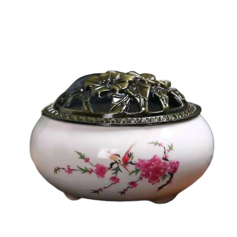 1pc New Fashion Lucky Home Decoration For Incense Black Glaze Disc Censer Ceramic Incenses Burner Seat Indoor Household