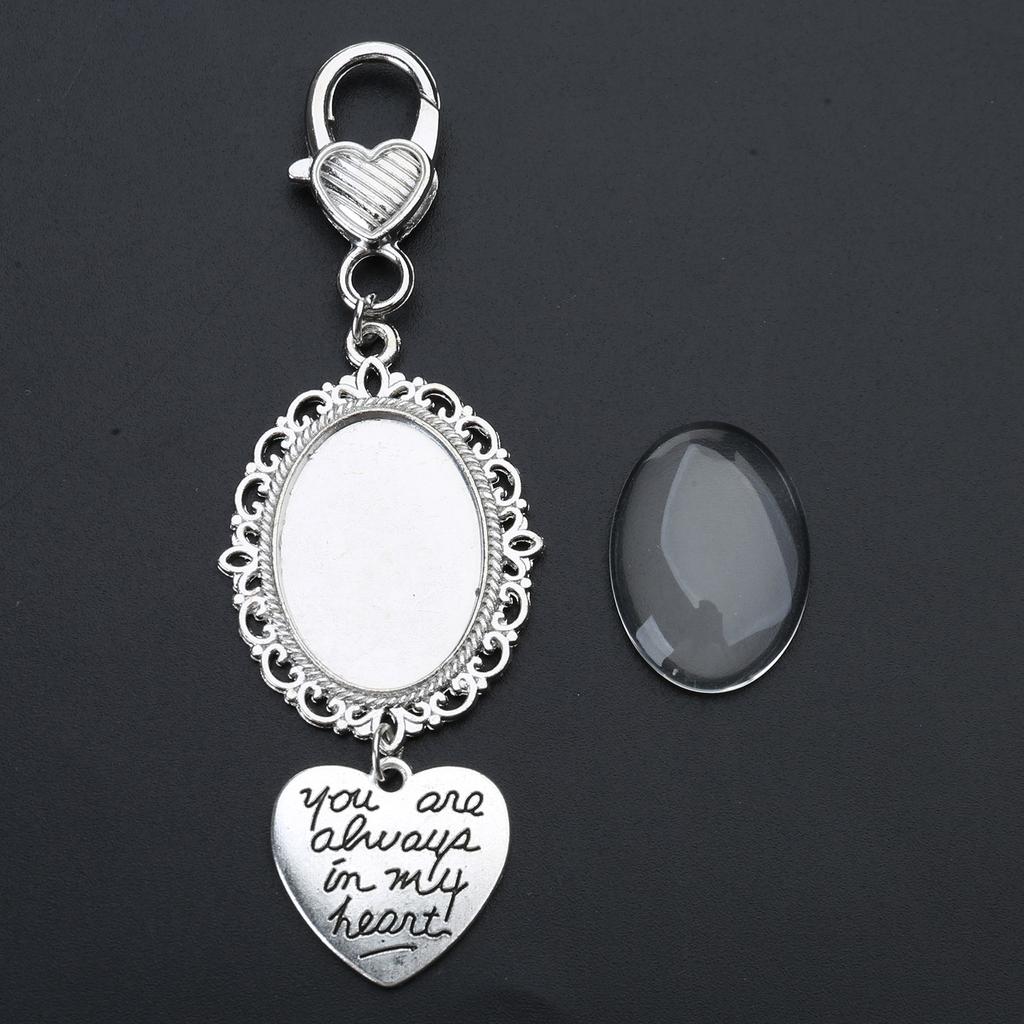 Wedding Bouquet Photo Charm Oval Picture Frame with Pendant Brooch For Bridal Stylish Photo Lapel Pin Assessories