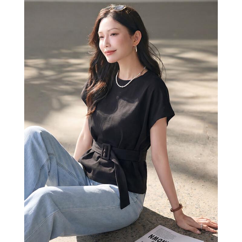 TERRE BLEUE Women's Breathable Loose Fit Short Sleeve T-Shirt