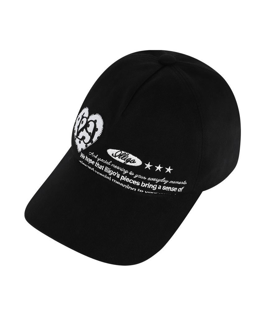 ILLIGO Heart Letter Ball Cap Black