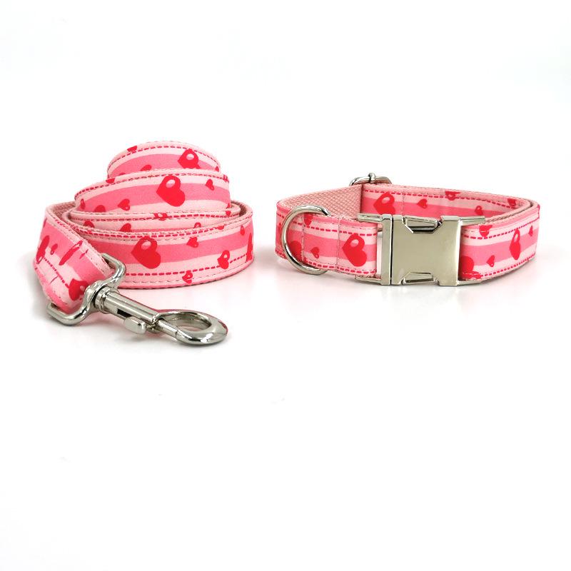 Pink Anti-Escape Dog Leash and Collar Set for Walking Extra Small