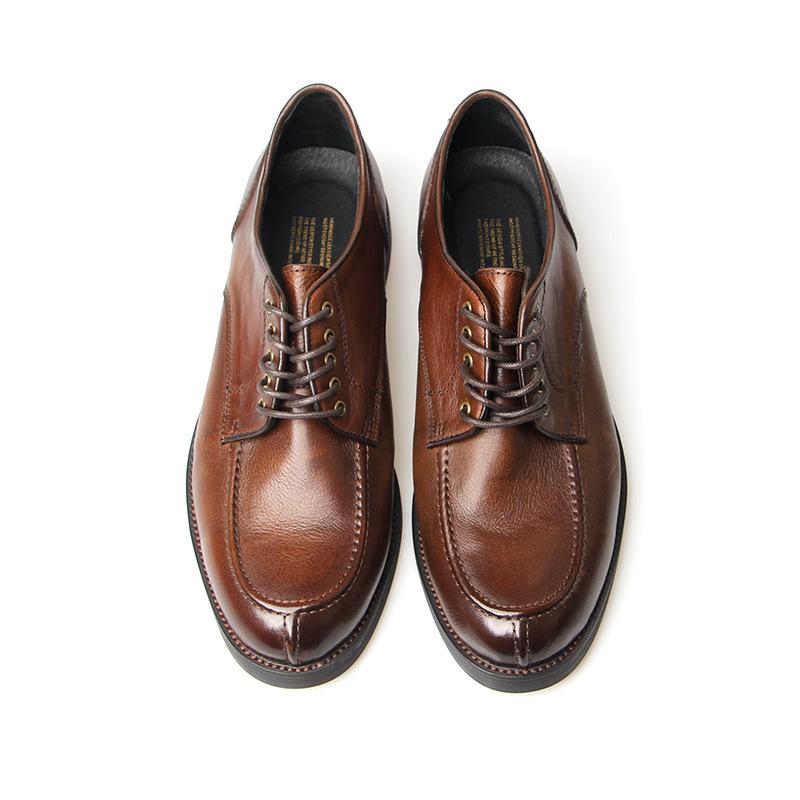 Gewaschene Alte Lederschuhe Norwegischer Kopf Britische Mode Lässige Herrenschuhe Erste Schicht Rindsleder Retro Polierschuhe 1107-14