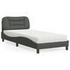 Bed with Mattress  Hvar  Dark Grey 90 x 200 cm Fabric