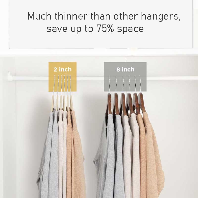 Beige Velvet Hangers 10 Pack, Non Slip Clothes Felt Hanger Heavy Duty for Coat, Premium Slim Space Saving Suit Hangers for Close