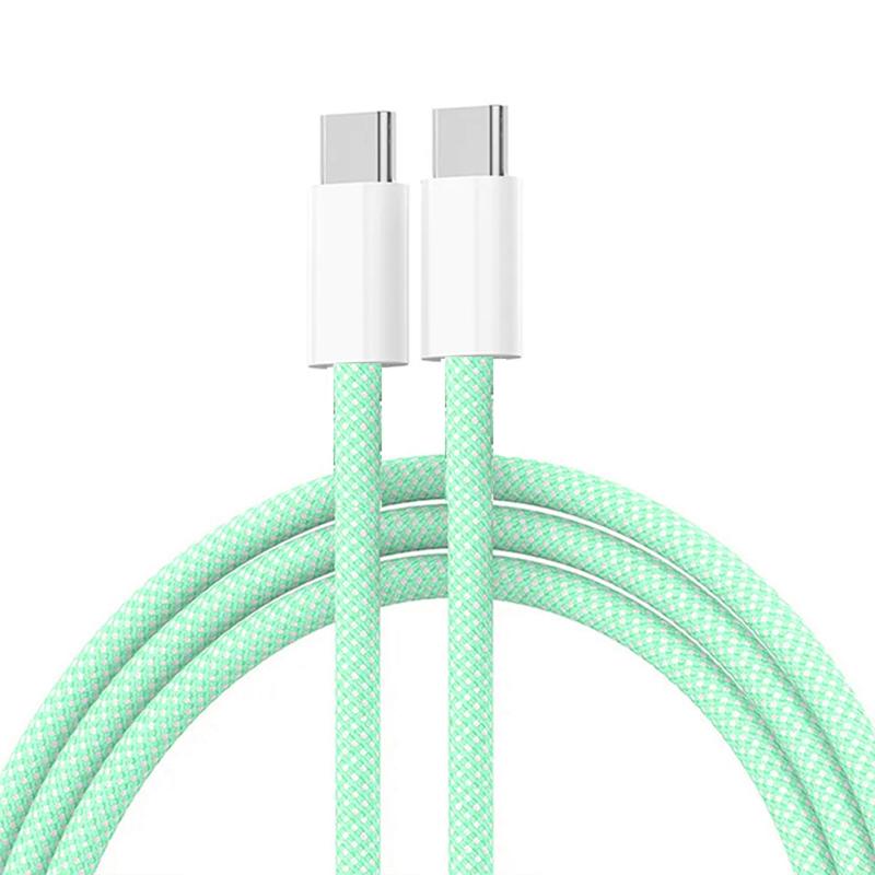5Pcs 10Pcs USB C to Type C Color Cable Fast Charging For Apple Phone15 16 Huawei Xiaomi Samsung Type C Weaving Cable Accessories