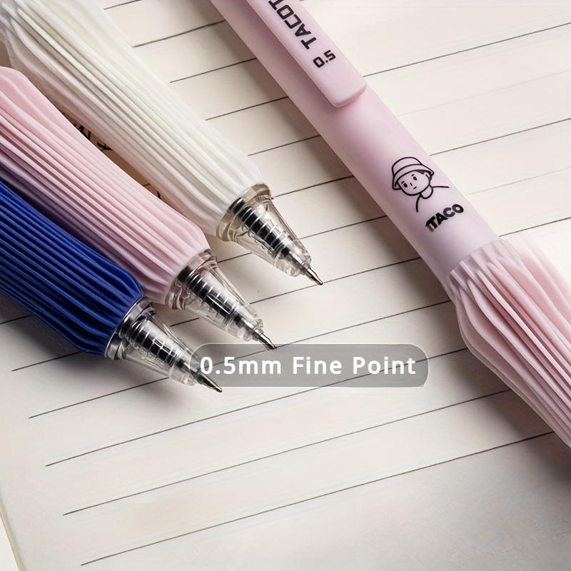 Set of 4 Adorable Retractable Gel Pens with A 0.5Mm Fine Tip, Featuring Quick-Drying Black Ink for Smooth Writing and A Comfortable Grip