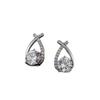 Korean Style Women's Elegant Diamond-Set Crossover Stud Earrings, Versatile and Sophisticated High-End Design.