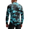 Men's Crew Neck Printed Long Sleeve Zip Breathable Quick Dry Cycling Jersey for Outdoor Sports Activities