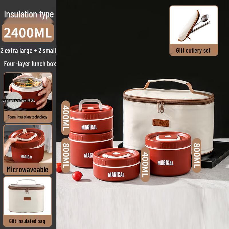 

HeBaifu Microwavable 304 Stainless Steel Insulated Lunchbox Set