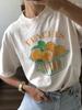Vintage Pfirsich Aufdruck Grafik T-Shirts Damen Süß Ästhetische T-Shirts Kurzarm Retro Grunge Tops Kleidung Y2k