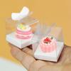 2Pcs Dollhouse Mini Clear Cake Box Dollhouse Simulation Dessert Packaging Box Dolls House Accessories Pretend Play Toys