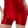 Women Mid Waist Sports Bottoms Swimming Trunk Boxer Shorts Glossy Underwear Running Shorts