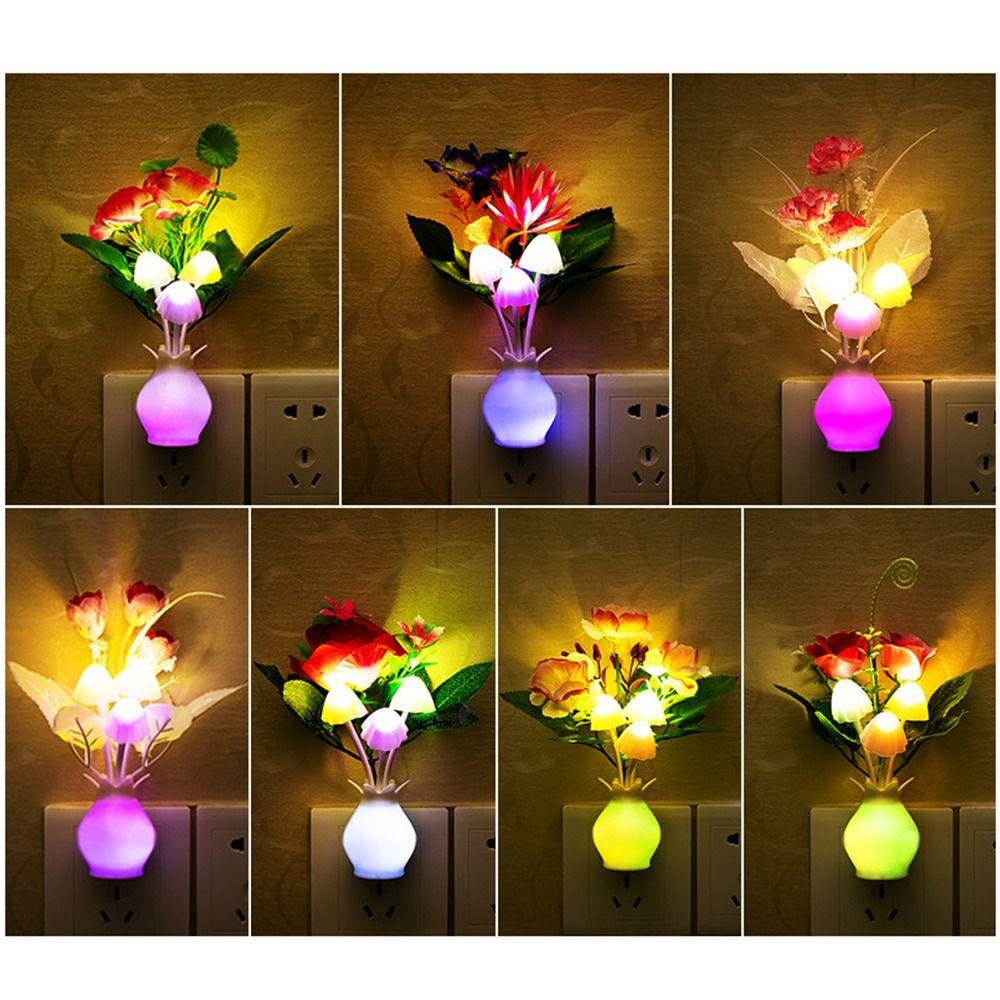Handmade LED Mushroom Night Lights Colorful Little Night Light Pomegranate Bottle Floral Lamp