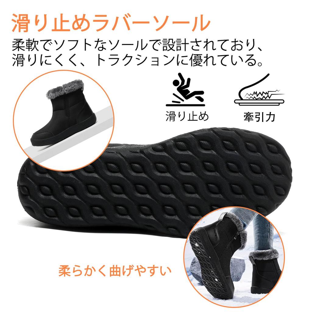 Ziitop Lightweight Short Snow Boots with Warm Thick Casual Winter Boots for Commuting and Easy To Put On and Take Off Women's Fleece-Lined Waterproof,