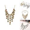 Ethnic Style Simulation Gemstone Decoration Tassel Design Women Necklace For Vintage Jewelry Fans