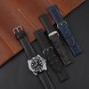 Vintage Racing Leather Watch Strap 18mm 19mm 20mm 22mm 24mm Breathable Porous Watchband Red Black Bracelet Handmade Wristband