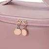 Tragbare Make-up-Tasche Damen Niedliche PU-Leder Kosmetiktaschen Große Kulturtasche für Teenager-Mädchen Geschenke Reise Rosa