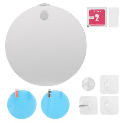 Round Shower Mirror AntiFog Shaving Mirror Wall Hanging Shatterproof Mirror for Bathroom