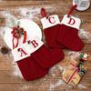 Exquisite Red Knitted Christmas Stockings With Embroidered Letter Designs For Festive Decor