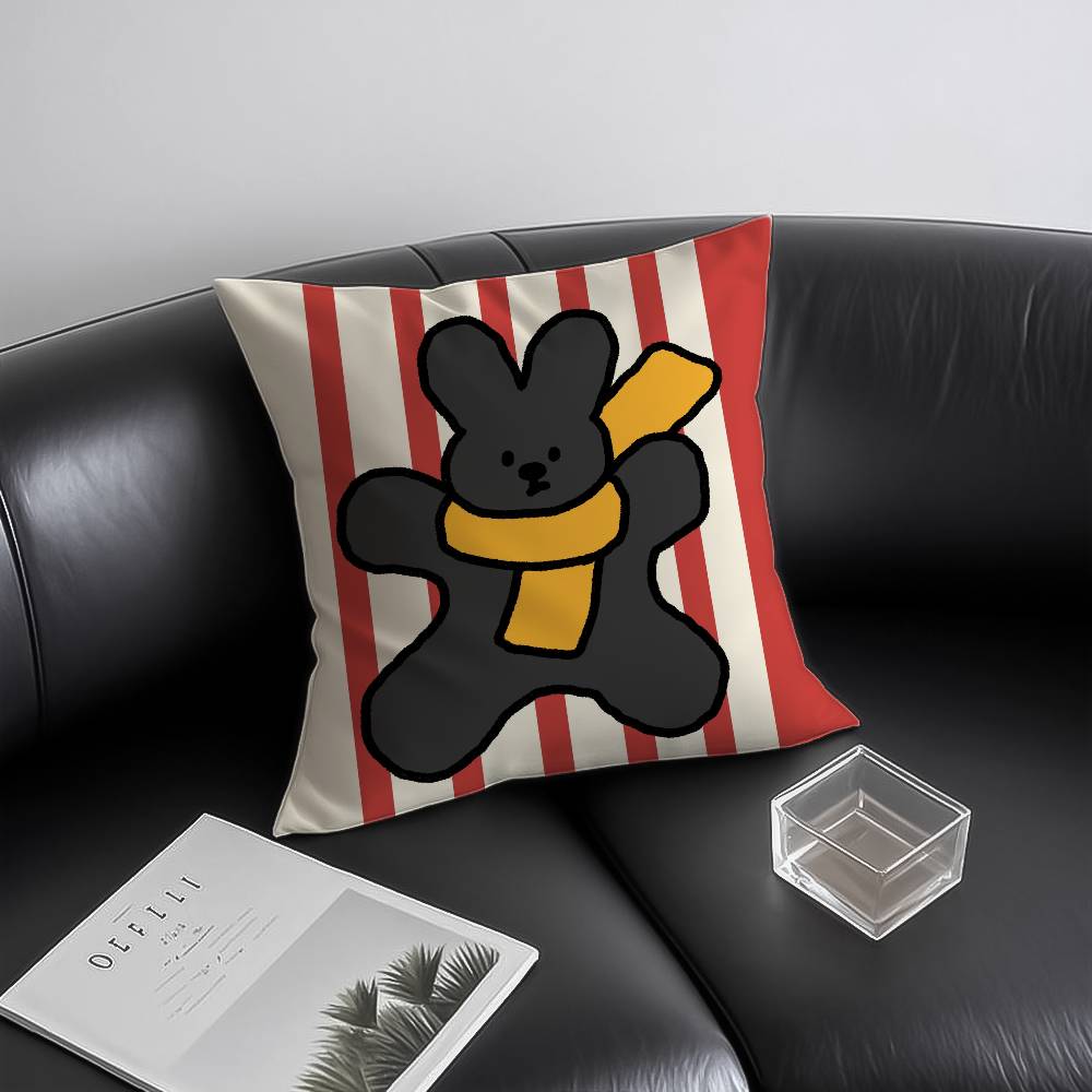 Happy Dog Pillow Case Anti-dustmite Invisible Zipper Sofa Bed