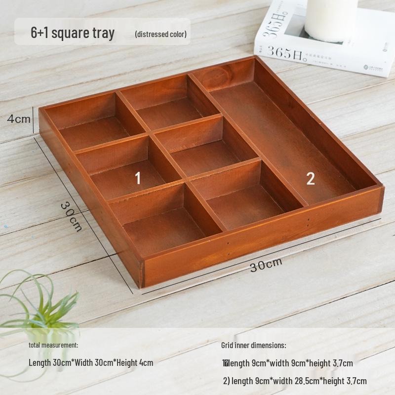 Japanese Style Wooden Desktop Storage Box - Nine Grid Organizer for Bedroom Entryway