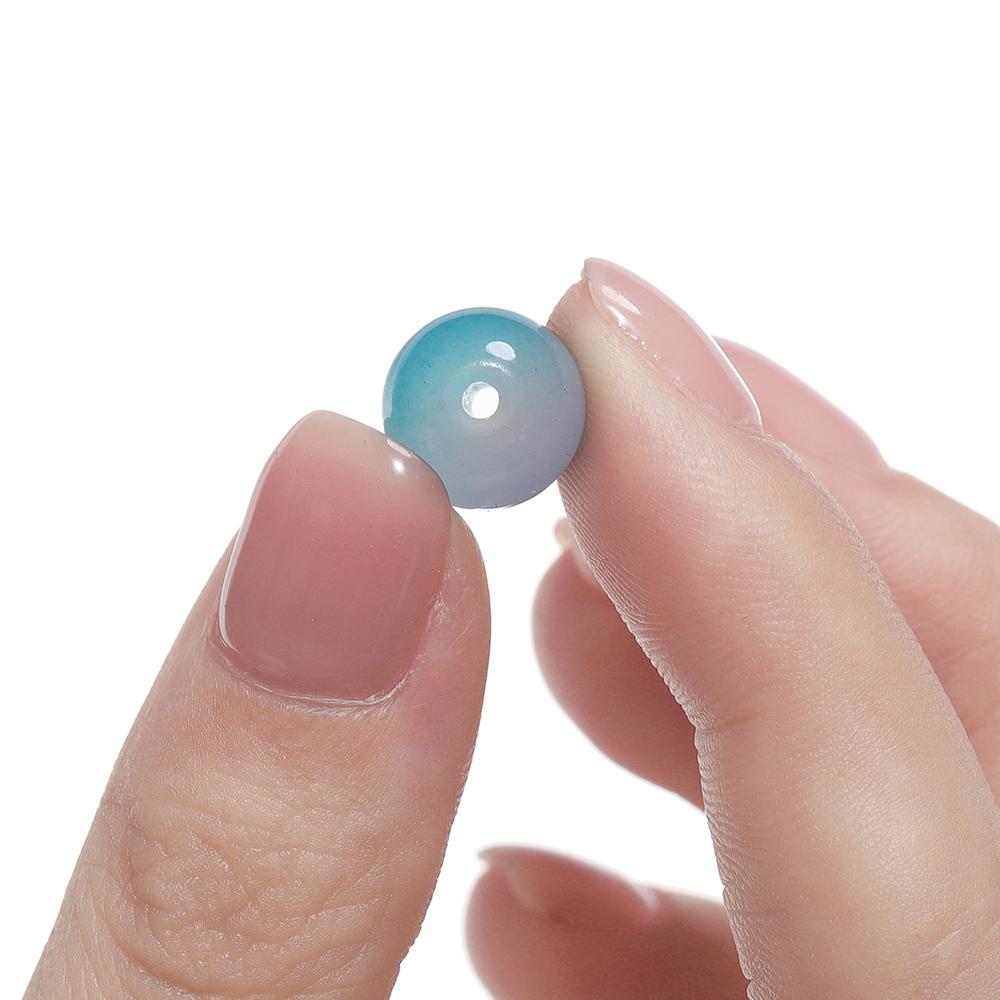 50pcs 8/10mm Double Color Jelly Result Round Glass Beads Loose Spacer Beads Pattern for Jewelry Making DIY Bracelet Necklace