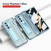 One-Piece Plating Clear with Pen Slot Stand Case For Samsung Galaxy Z Fold 7 6 5 4 Hinge Film Integrated Anti-fall Protect Cover