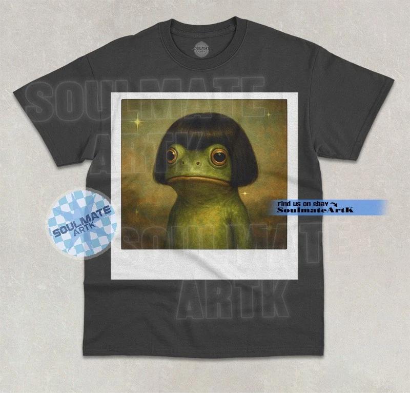 Frog Bob Haircut T- Shirt Funny Meme Frog Lover Hilarious Haircut Graphic Shirt 3XL