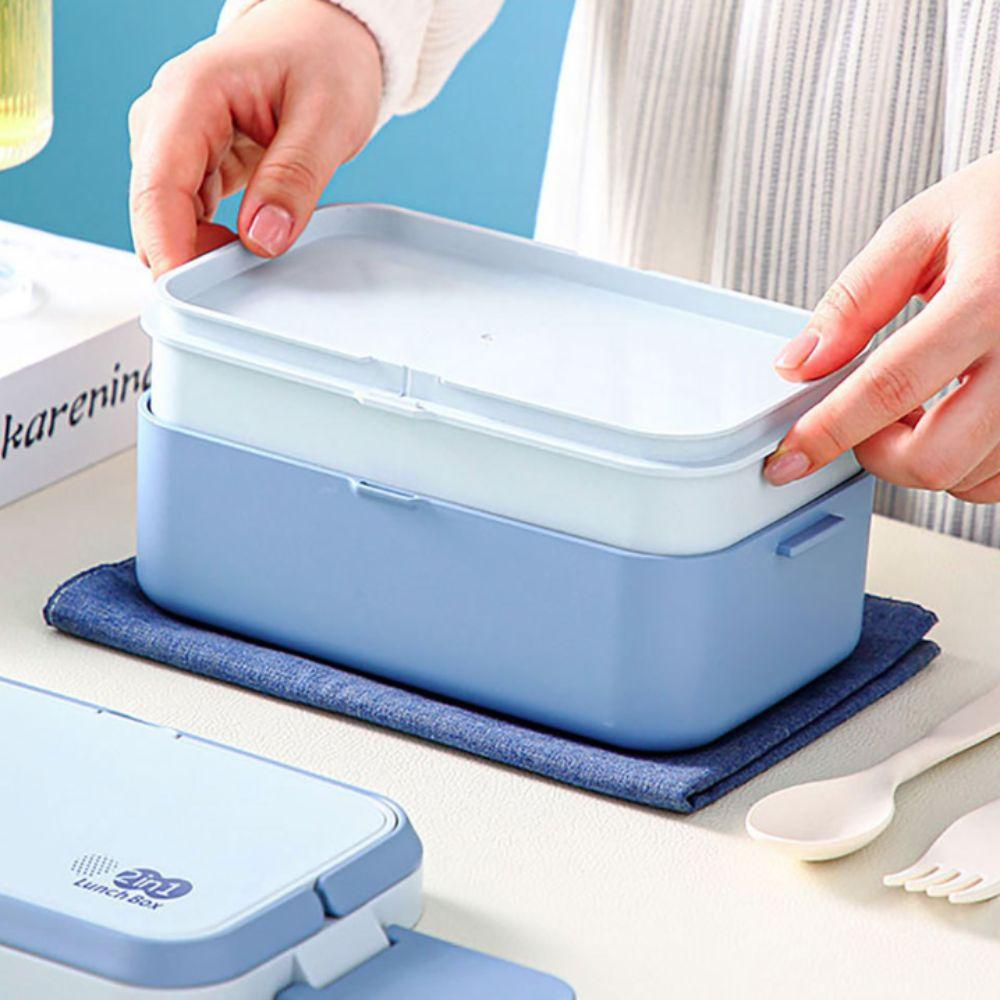 Separated 2 Layer Picnic Lunch Box Japanese-style Food Container Portable Food Storage Box  School