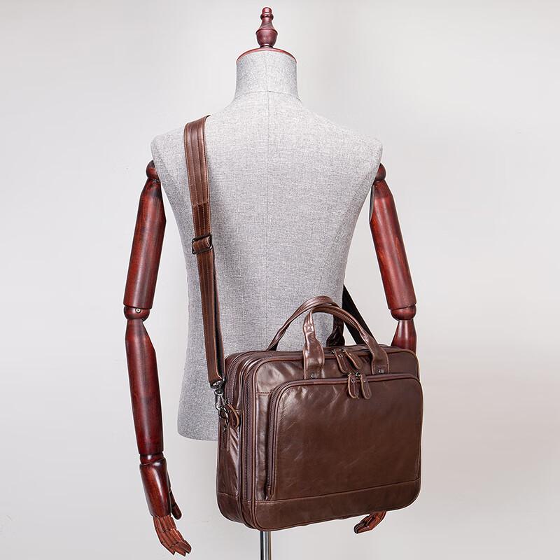 Men's Business Leather Briefcase Laptop Bag