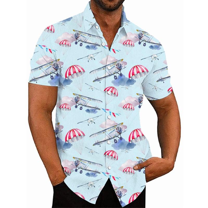 

3d Print Fighter Plane Graphic Shirt For Men Summer Casual Oversized Hawaiian Shirts & Blouses Streetwear Men s Button Up Shirt XL