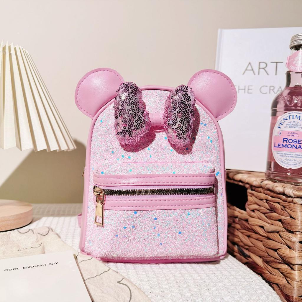 Bling Kids Backpacks Princess Bags for Girls Schoolbag Bow Knot Baby Kindergarten Backpack Toddler Shoulders Bag Children Gift