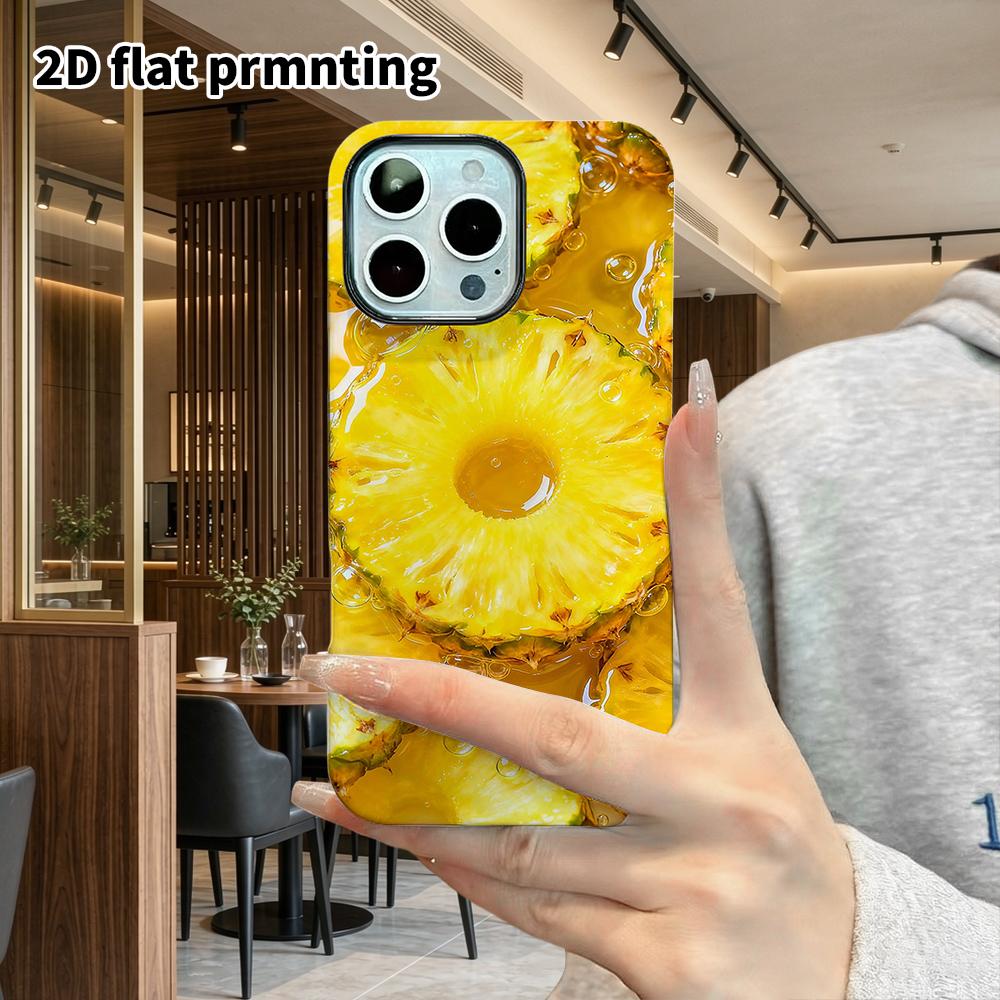 Phone Case: 2D Flat Design Suitable for iPhone 18 17 16 15 14 13 Pro Film Protective Case, Couple Style, Pineapple Slice, Christmas and Halloween Holi