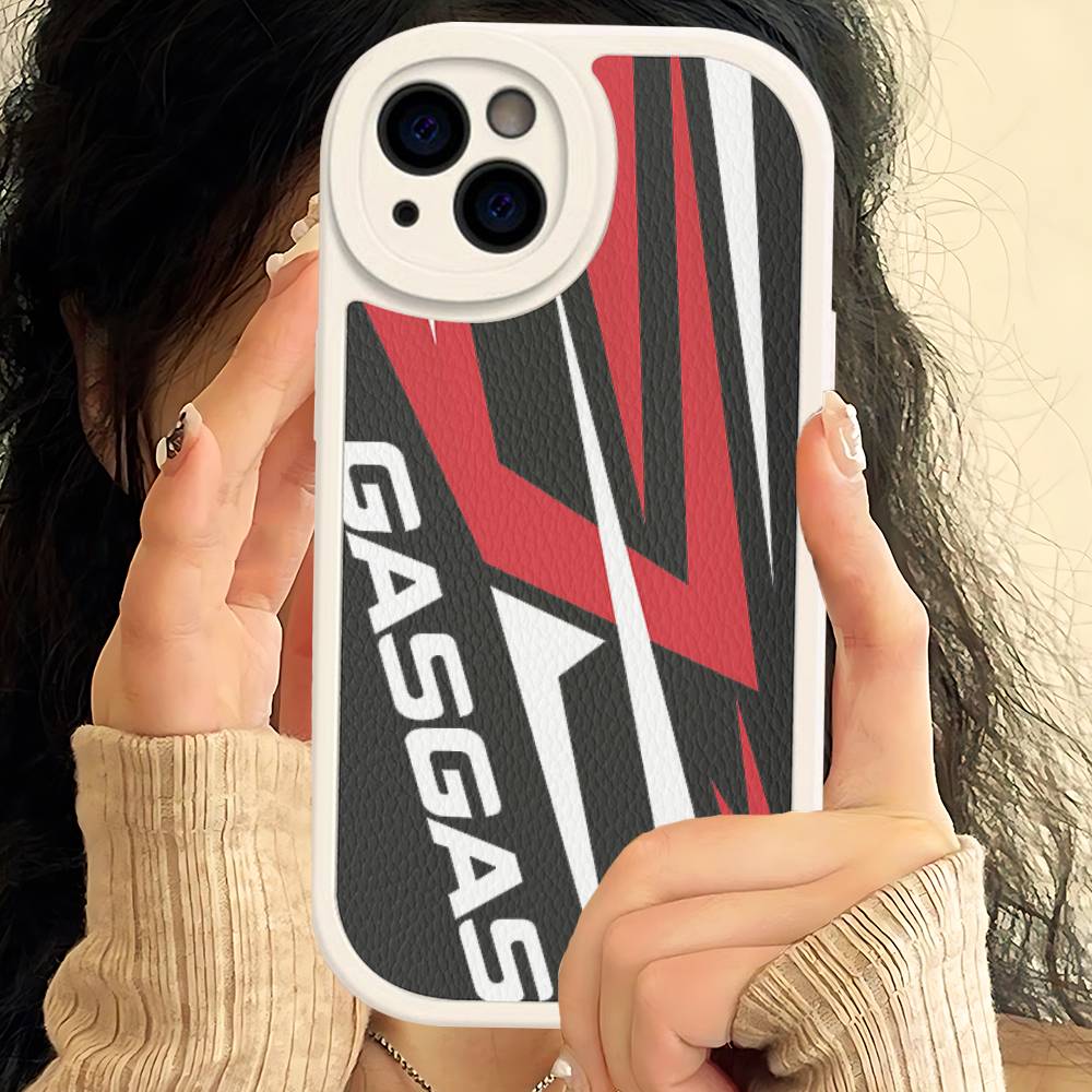 G-GasGas Red Motorcycle Phone Case For IPhone 16 15 14 13 12 11 Pro Max Plus Leather Soft Cover
