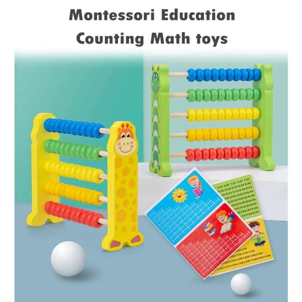 Baby Wooden Abacus Early Math Learning Toy Montessori Educational Counting Calculating Beads Logical Thinking Toys for Toddlers