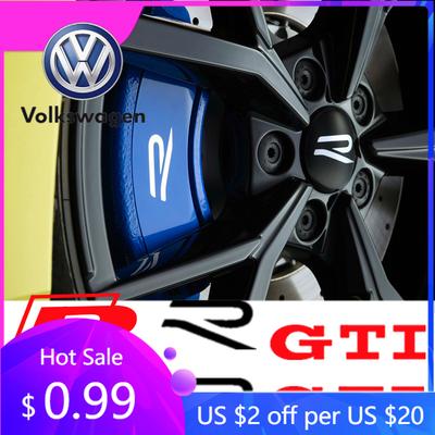 2026 Hot For Volkswagen VW 4pcs Car Caliper Sticker Tire Brake Cover Waterproof Film Body Decals for Rline R Line Golf 3 5 7 Pol
