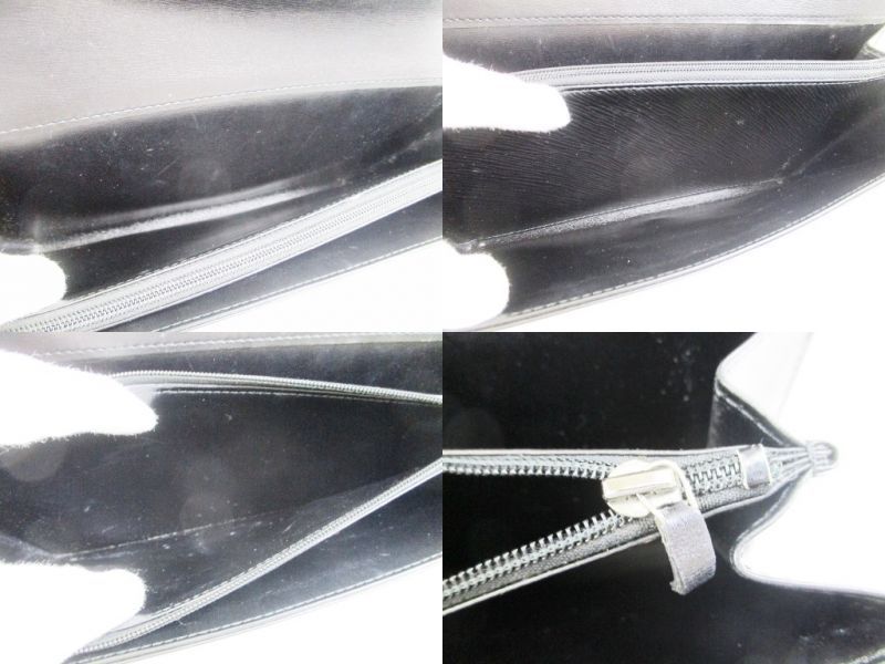 Authentische seltene LOUIS VUITTON Opera Leder schwarze Clutch Tasche #6595 gebraucht