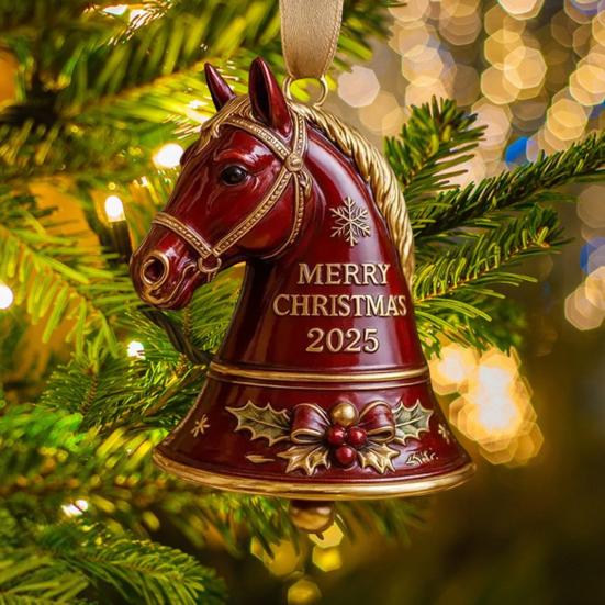 Merry Christmas Horse Bell Decoration Home Office Holiday Party Xmas Tree Horse