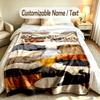 Cat Theme Custom Blanket Personalized Name & Text Customized Soft Warm Throw Blanket Home Decor