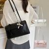 Leisure Large Capacity Underarm Bag Pu Leather Women's Handbag Bow Ribbons Shoulder Bag  Daily