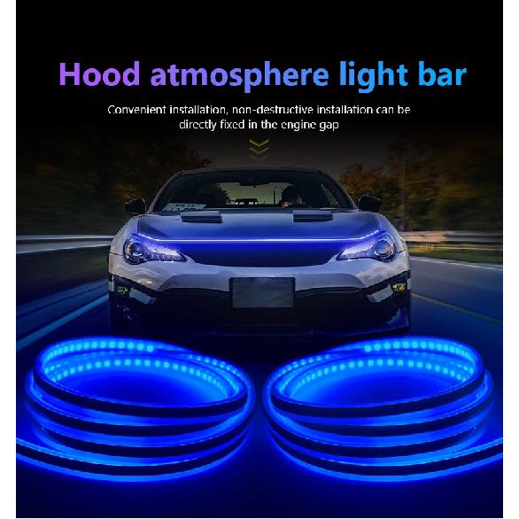 LED Car Hood Atmosphere Lght Strip Waterproof Auto Exterior Decoration Lighting Decorative Headlights Ambient Lamp 12V Universal
