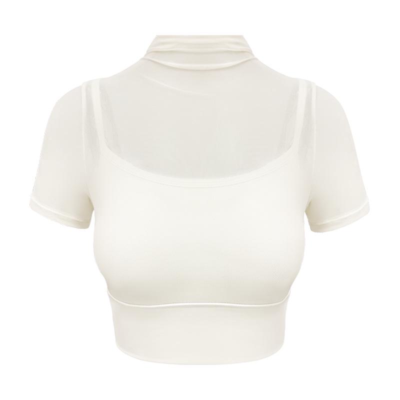 

Женский летний сетчатый топ для бега Lulu, цельный, с вкладышем для бюстгальтера S