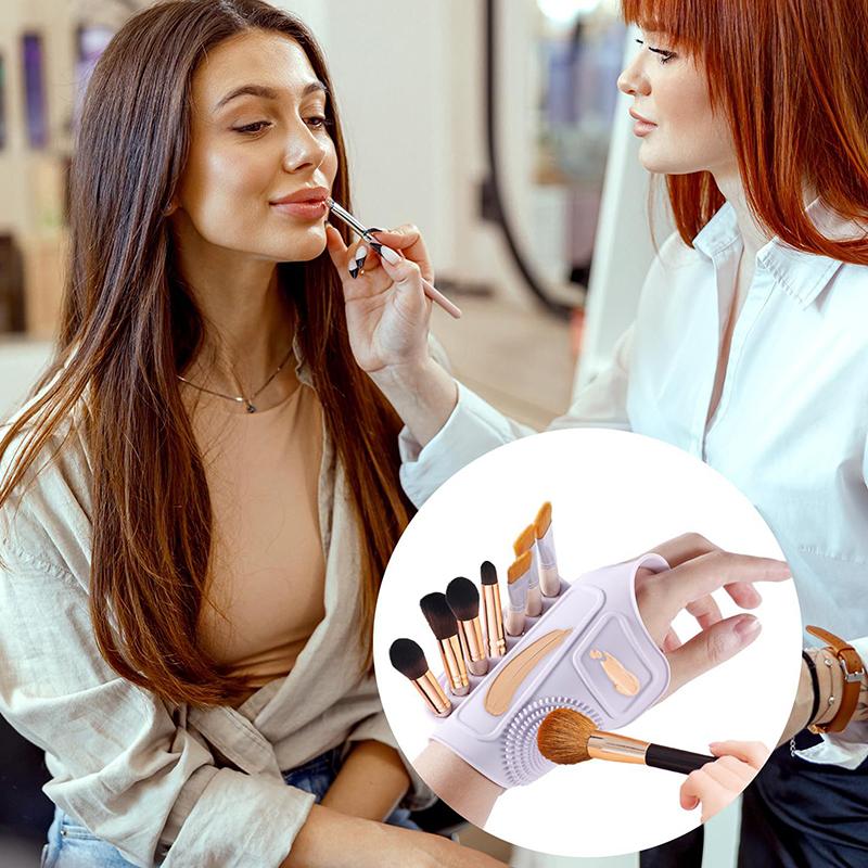 Silikon Make-up Pinselhalter Handgelenkband Multifunktionales Schönheitswerkzeug Mit Reinigungszone Für Kosmetik-Enthusiasten