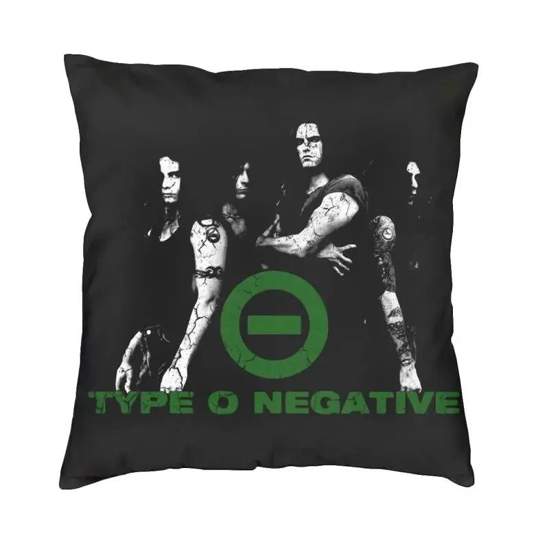 

O Тип Отрицательный Логотип Готическая Хэви-метал Группа Наволочка Двусторонняя Печать Наволочка Декоративная для Дома 30x30cm небесно-голубой