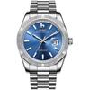 Men's Watch Waterproof Quartz Analog Simple Popular Business Fashion Silver Blue Luminous Watch Birthday Gift