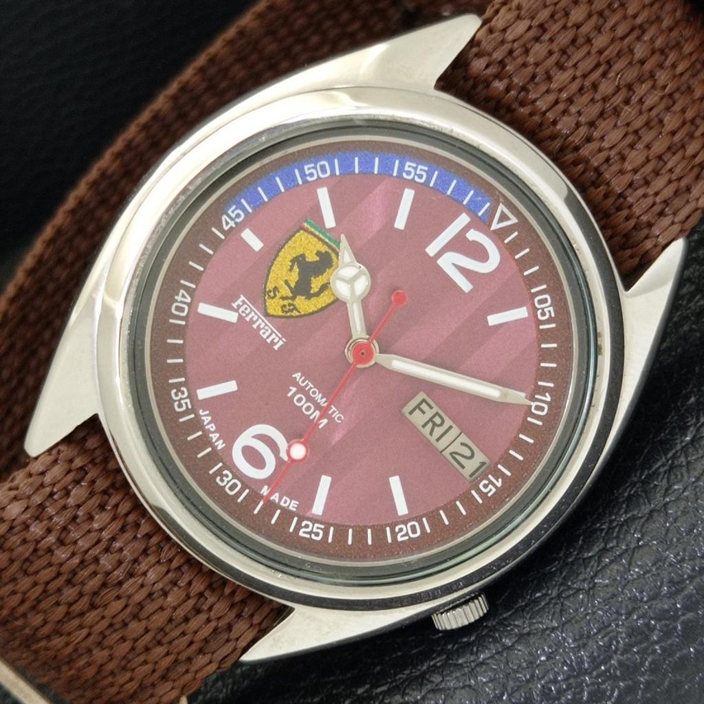 

SEIKO VINTAGE AUTOMATIC 7009A JAPAN MENS FERRARI DIAL WATCH a700469-5 R203-a700469