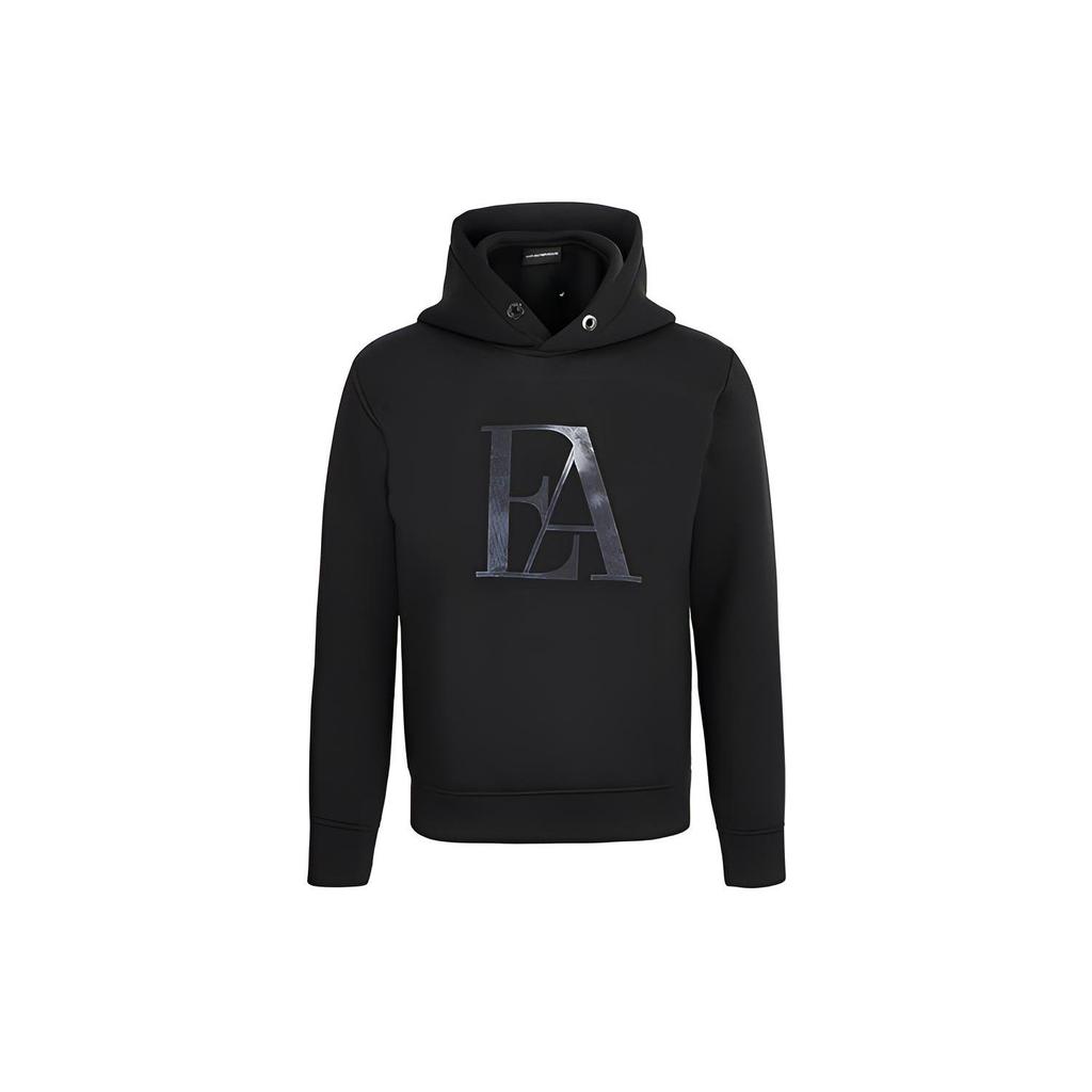 EMPORIO ARMANI EA Sweatshirts Men's Black Hooded Moderate Regular 6H1MA9-1JDSZ-0999