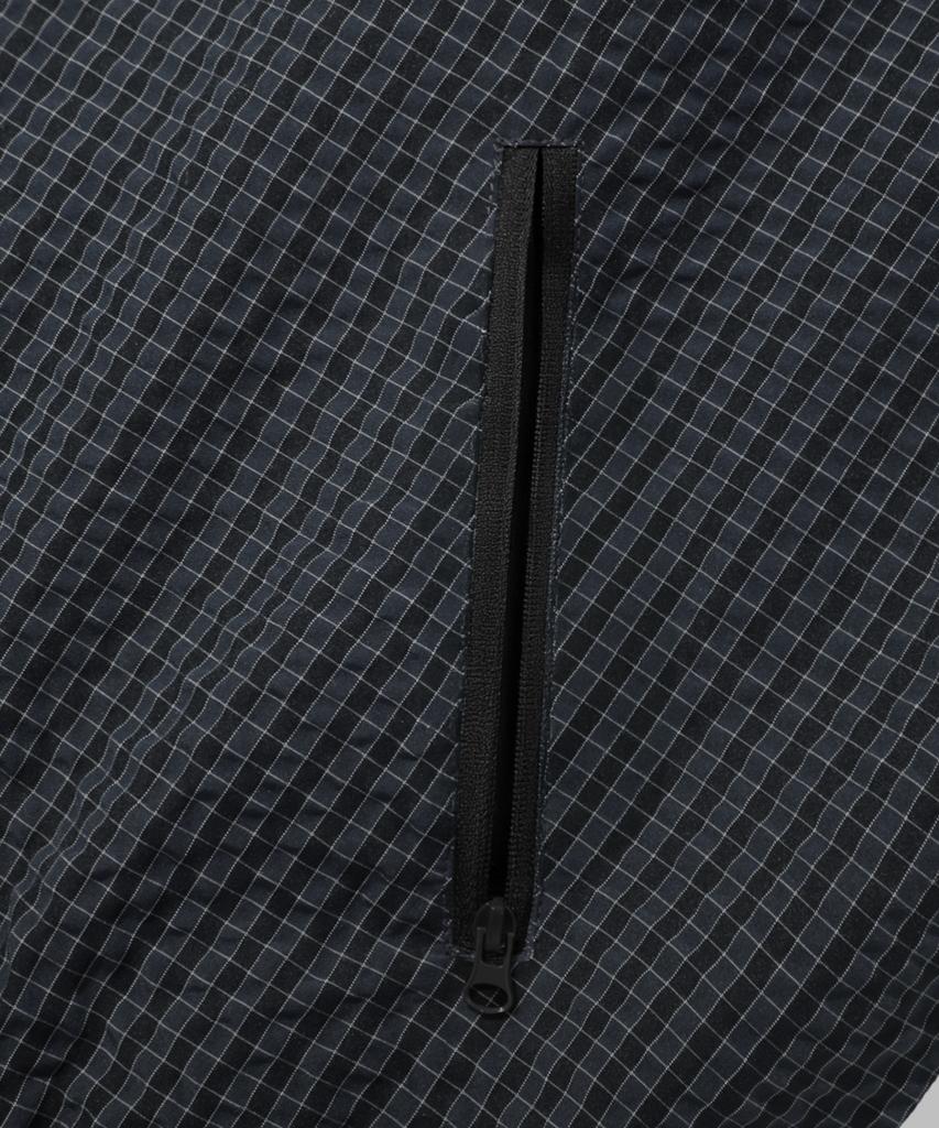 Trillion Check Pattern Hooded Zip-Up Windbreaker_Navy Black